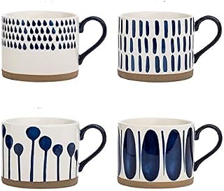 Blue ceramic mugs