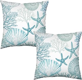 Blue outdoor pillow set
