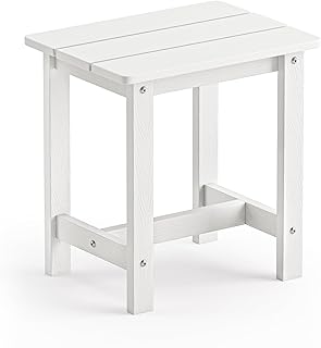 White outdoor side table