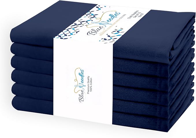 Reusable navy cloth napkins