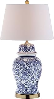 Blue and white table lamp