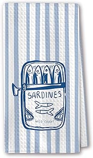 Blue striped kitchen towels