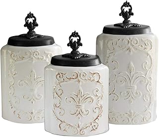 White stoneware canisters