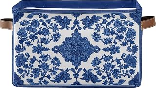 Blue white storage boxes