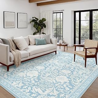 Blue vintage style area rug