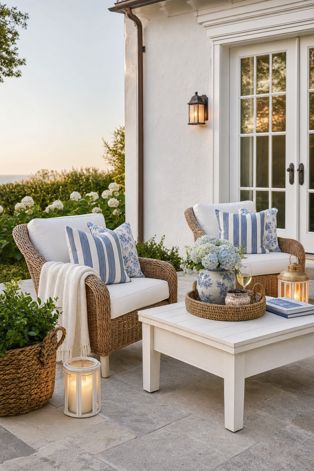 Coastal Grandmother Patio Amazon Finds finished room setup