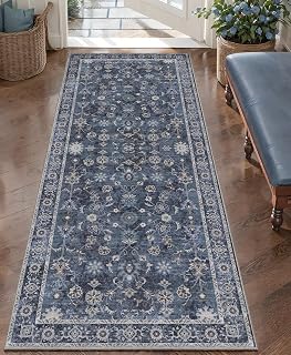 Blue washable runner