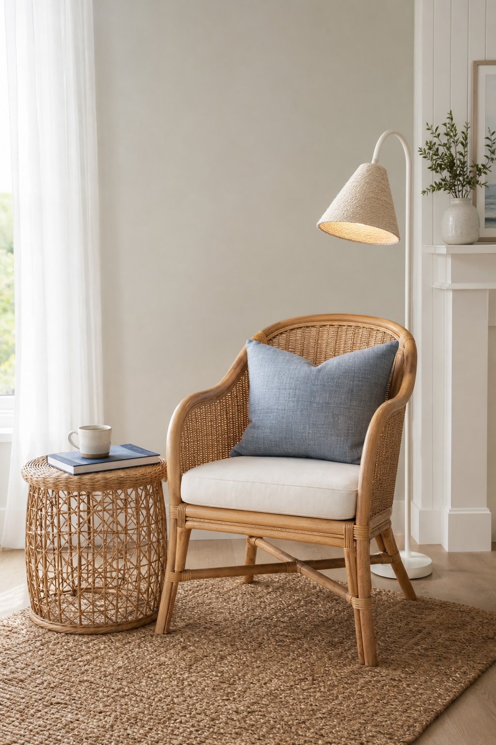 Coastal Reading Nook Amazon Finds finished room setup