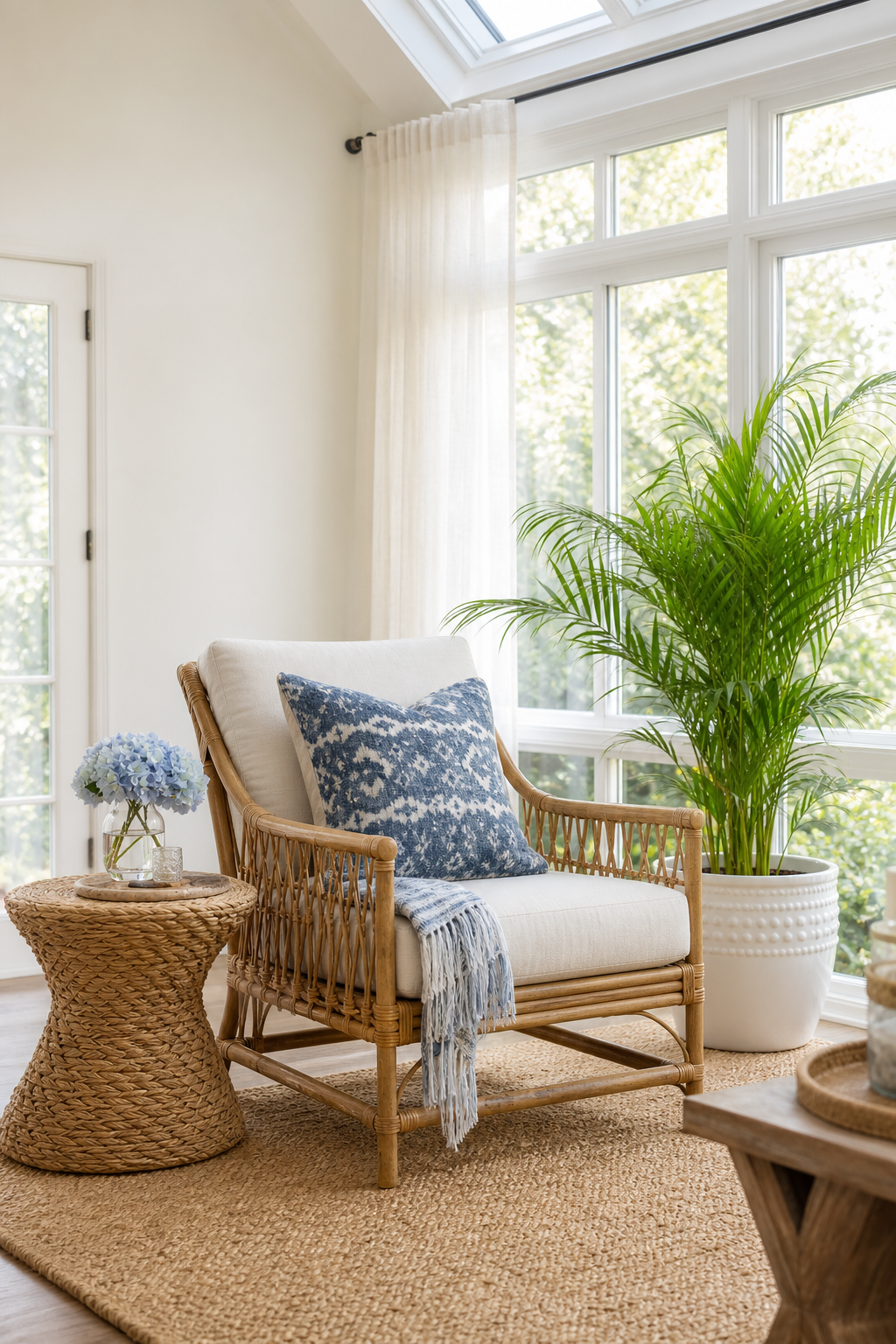 Coastal Sunroom Amazon Finds finished room setup