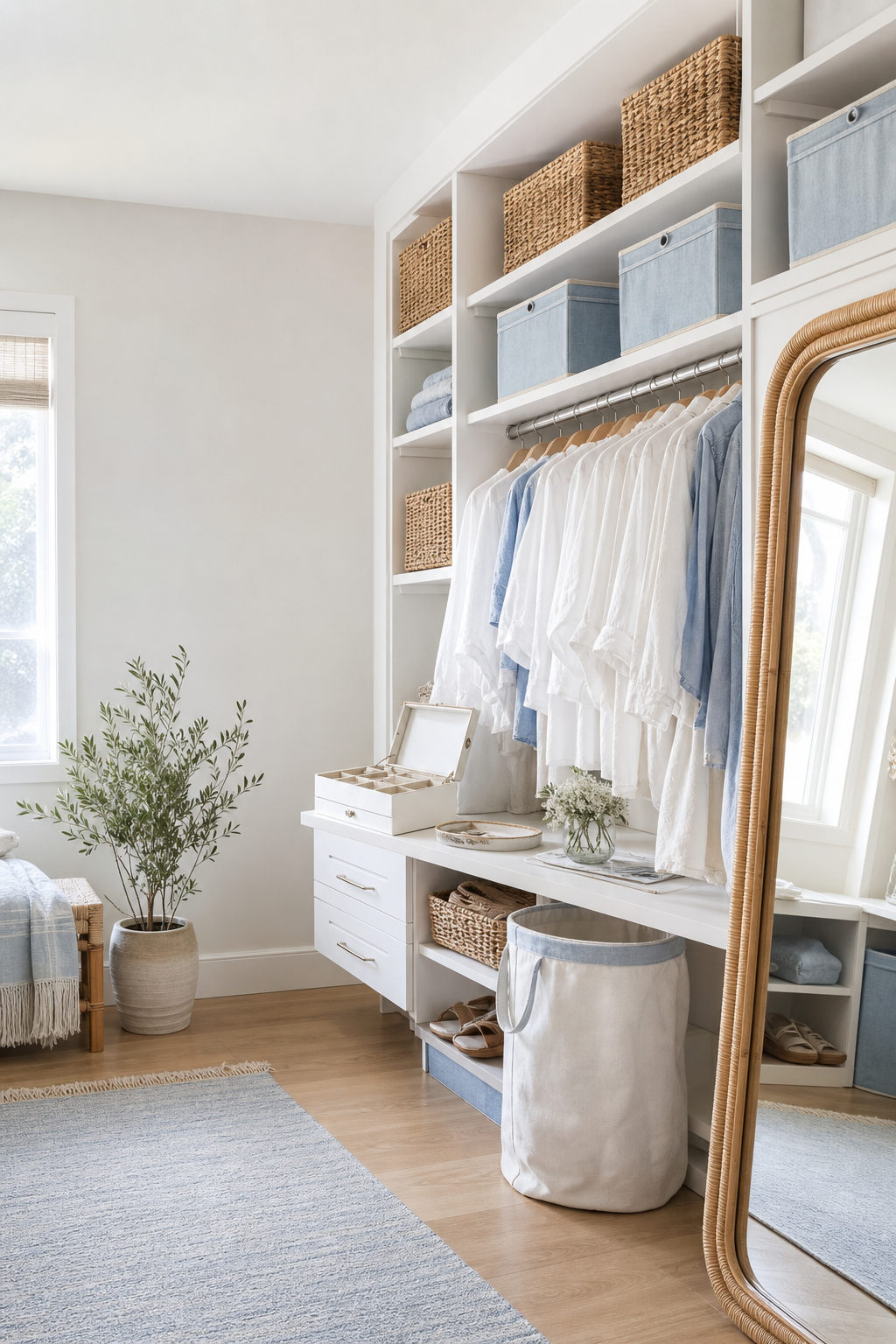 Coastal Walk-In Closet Amazon Finds finished room setup