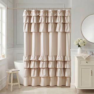 Ruffled shower curtain
