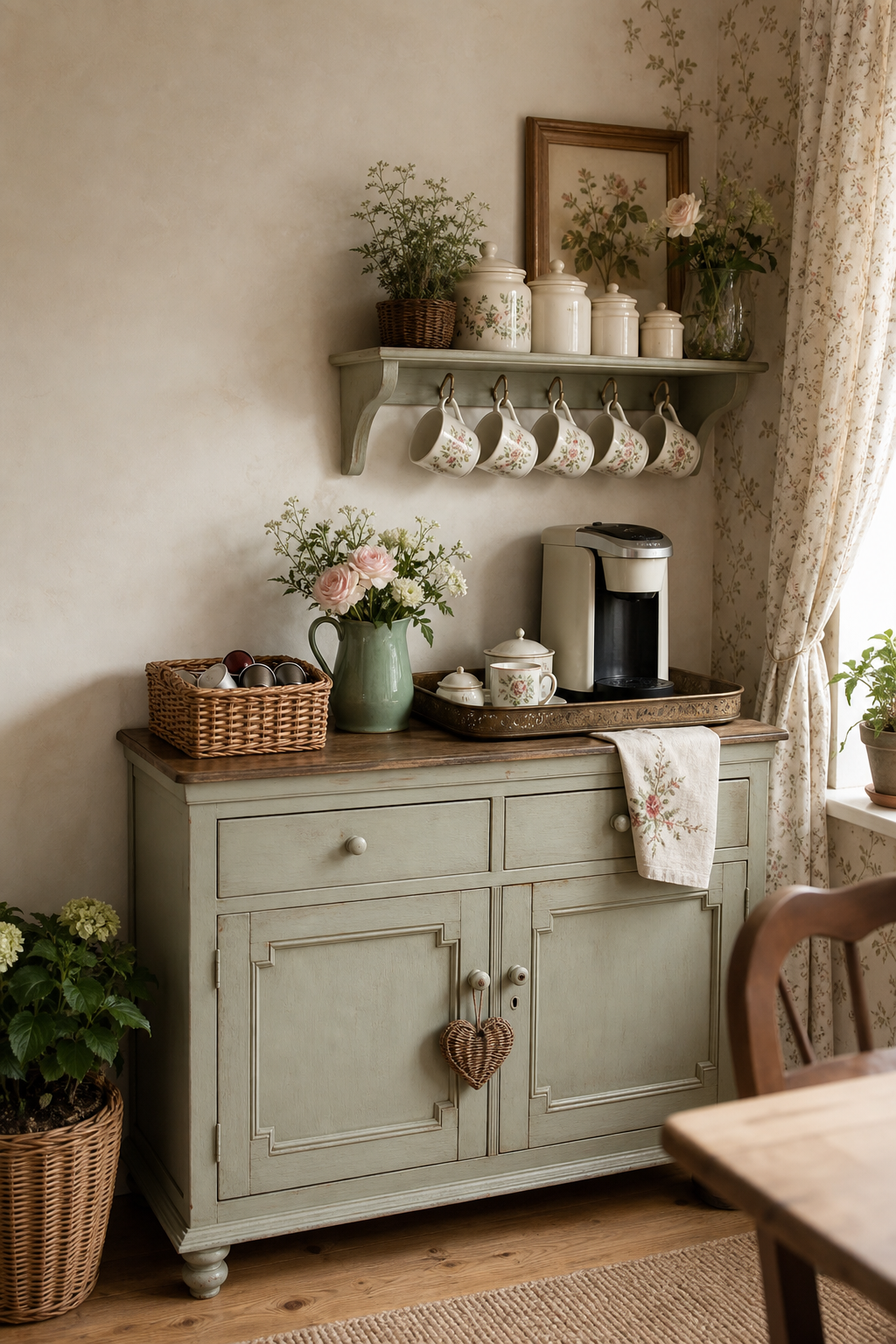 Cottagecore Coffee Bar Amazon Finds finished room setup