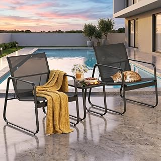 Black metal balcony chair