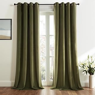 Dark green blackout curtains