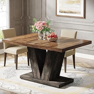 Dark wood breakfast table