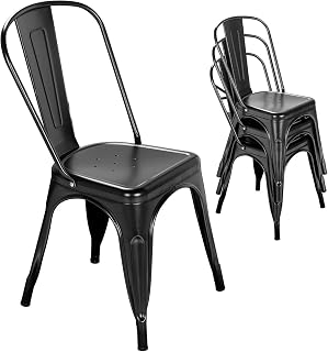 Black metal garden chair