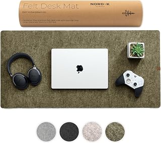 Green leather desk mat