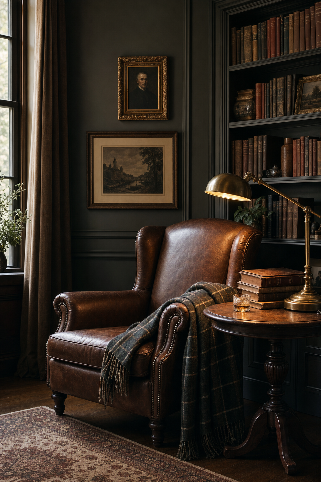 Dark Academia Reading Nook Amazon Finds finished room setup