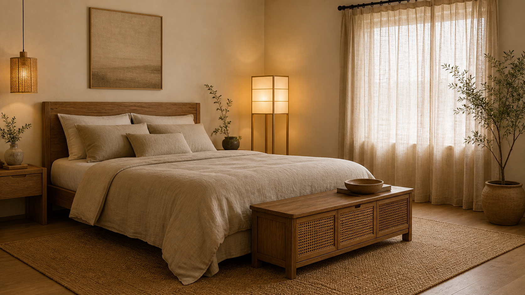 Japandi Bedroom Amazon Finds finished setup hero image