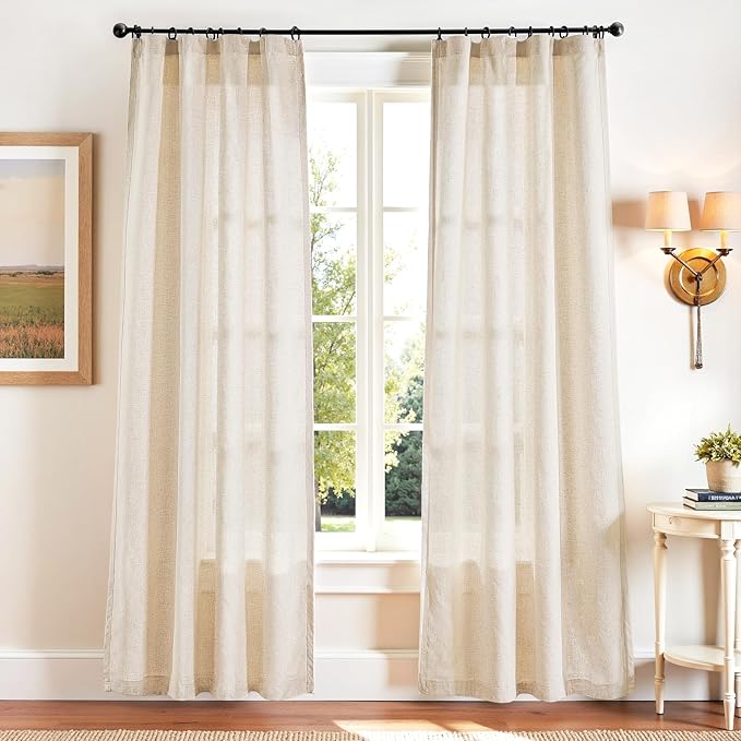 Soft ecru linen curtains