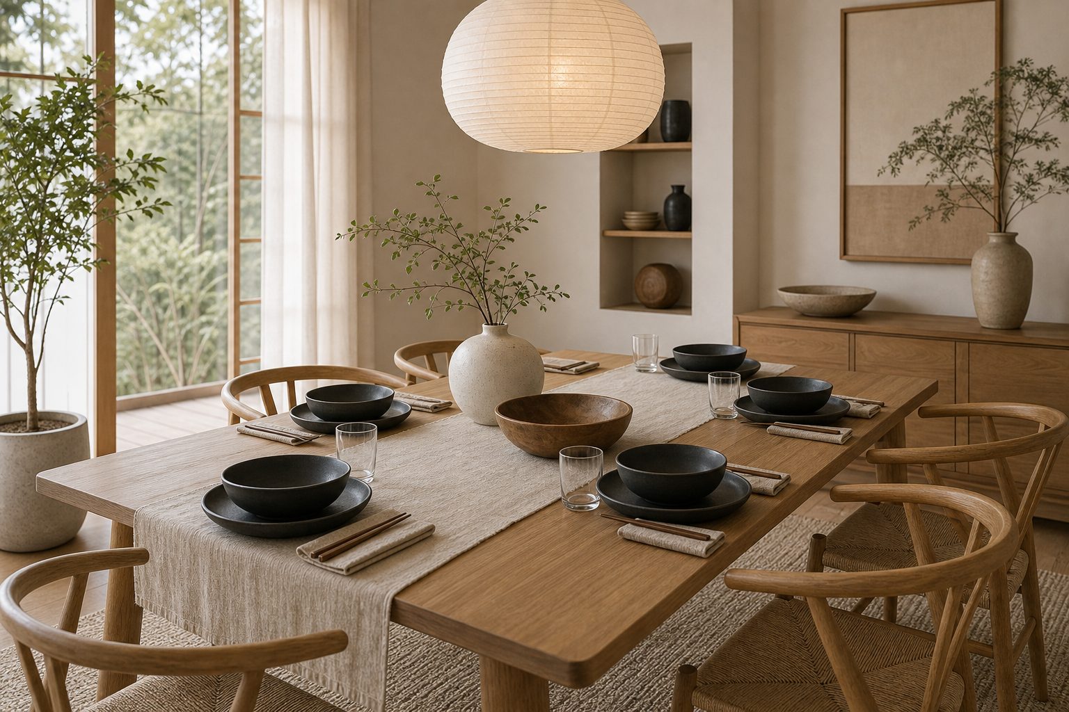 Japandi Dining Room Amazon Finds finished room setup