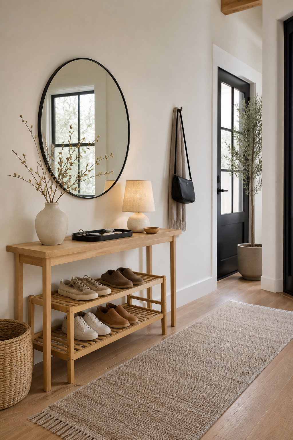 Japandi Entryway Amazon Finds finished room setup