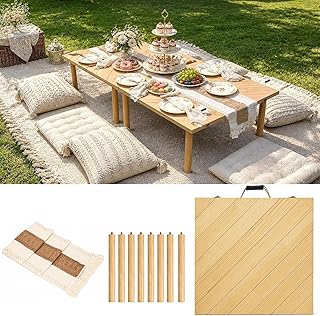 Low wood outdoor table