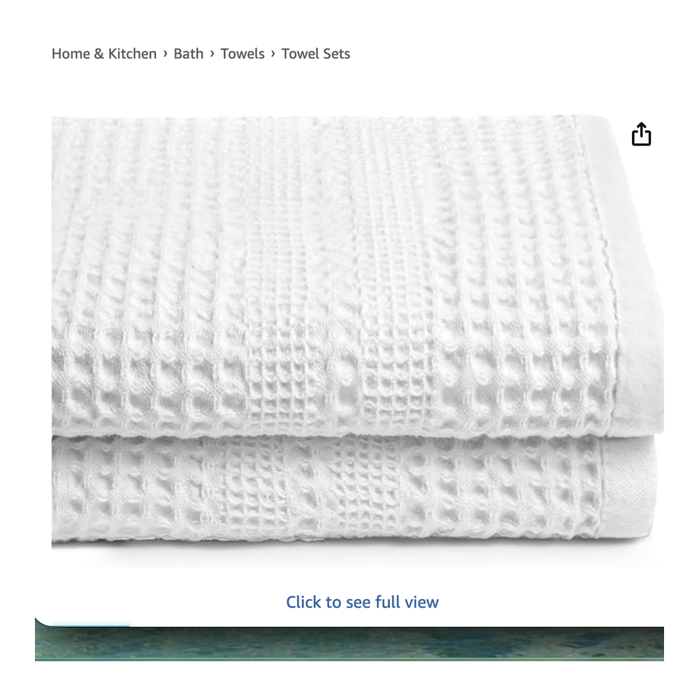 White waffle bath towels