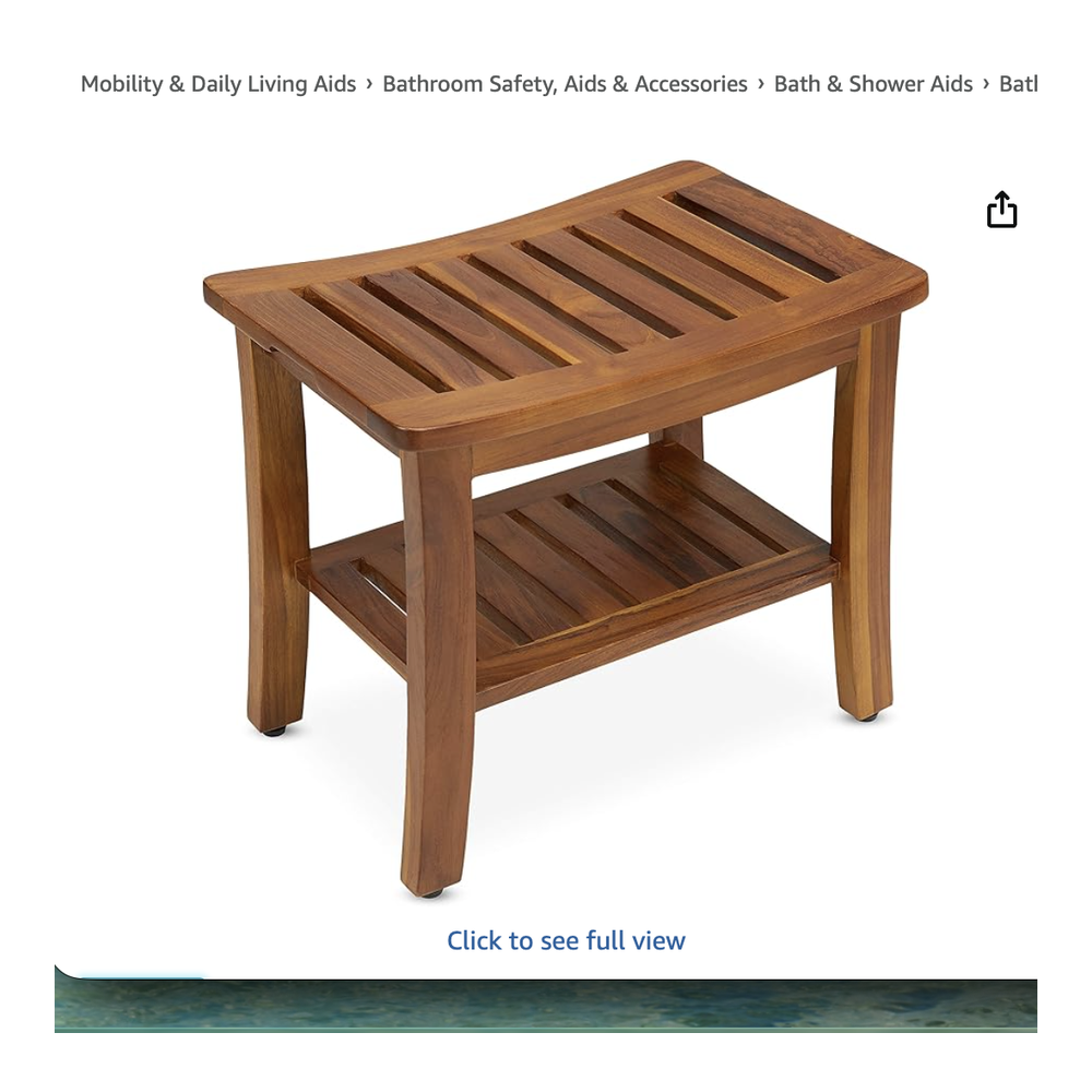 Teak shower bench