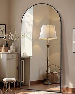 Black standing mirror