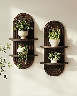 Walnut bathroom shelf