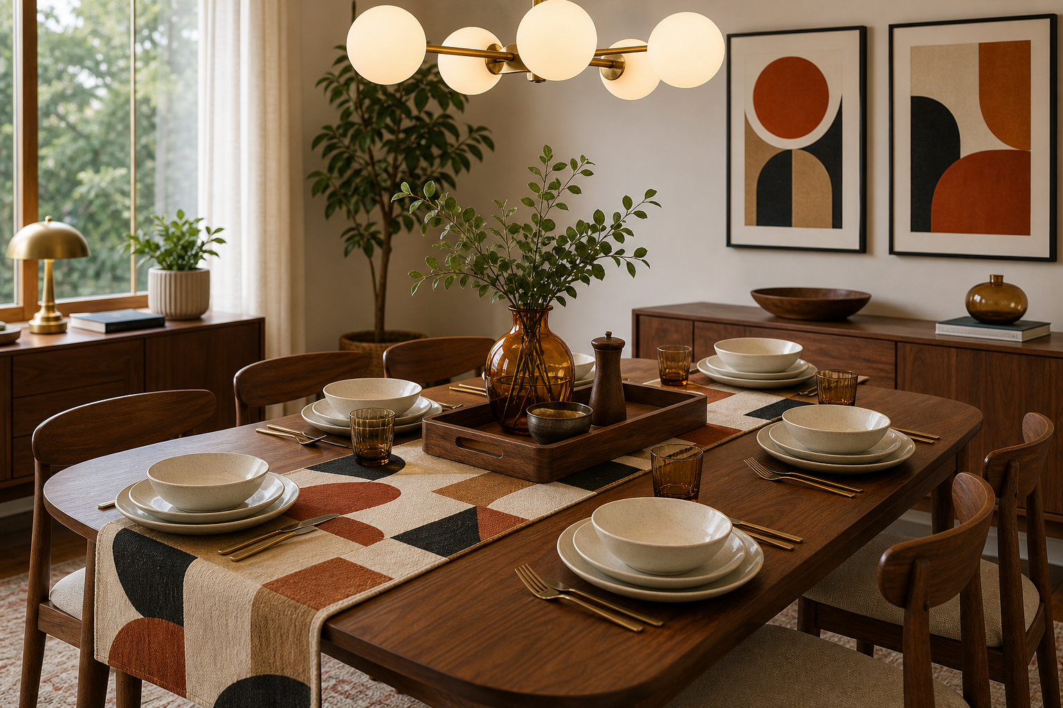 Mid-Century Modern Dining Room Amazon Finds finished room setup