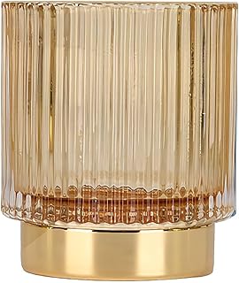 Amber glass pencil cup