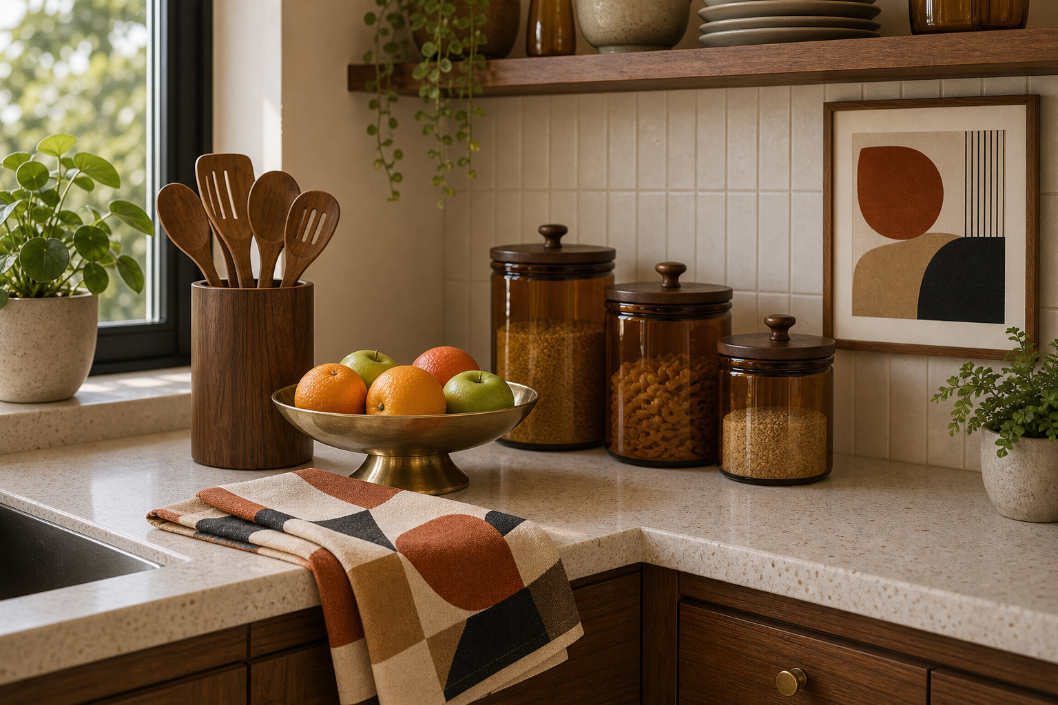 Mid-Century Modern Kitchen Amazon Finds finished room setup