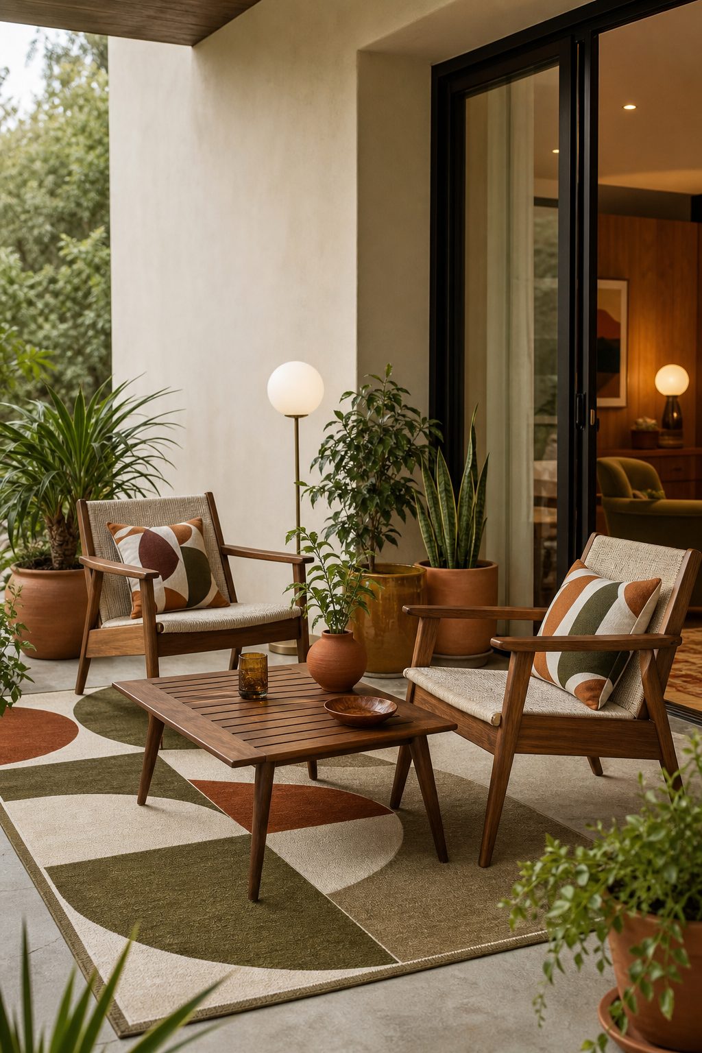 Mid-Century Modern Patio Amazon Finds finished room setup