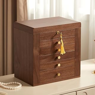 Walnut jewellery organizer