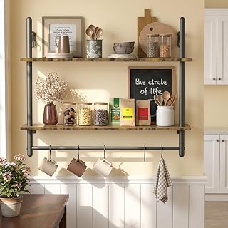 Wood bathroom shelf