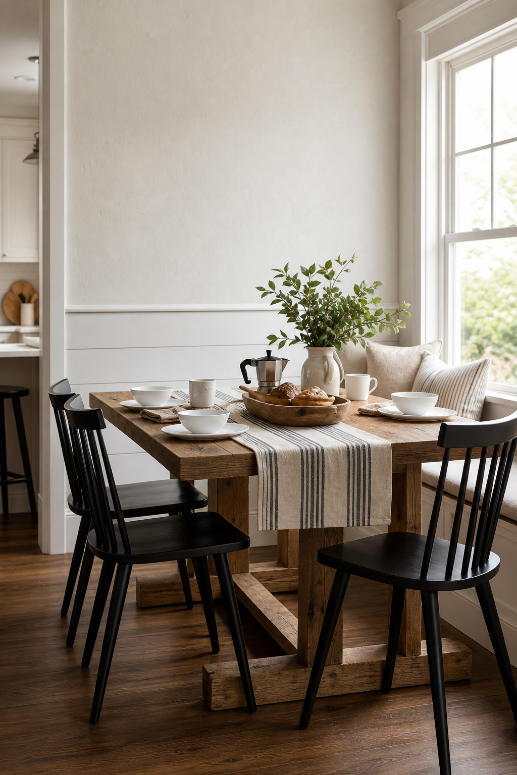 Modern Farmhouse Breakfast Nook Amazon Finds finished room setup