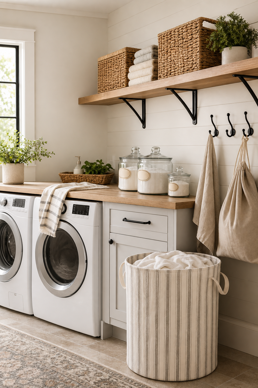 Modern Farmhouse Laundry Room Amazon Finds finished room setup