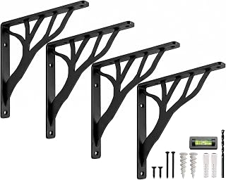 Black metal shelf brackets