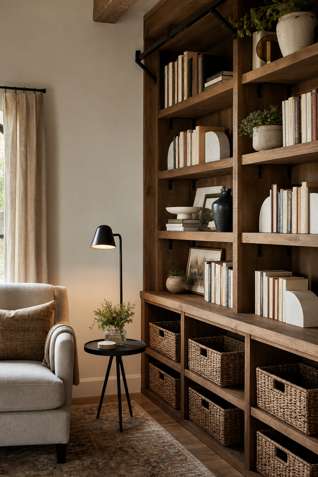 Modern Farmhouse Library Wall Amazon Finds finished room setup