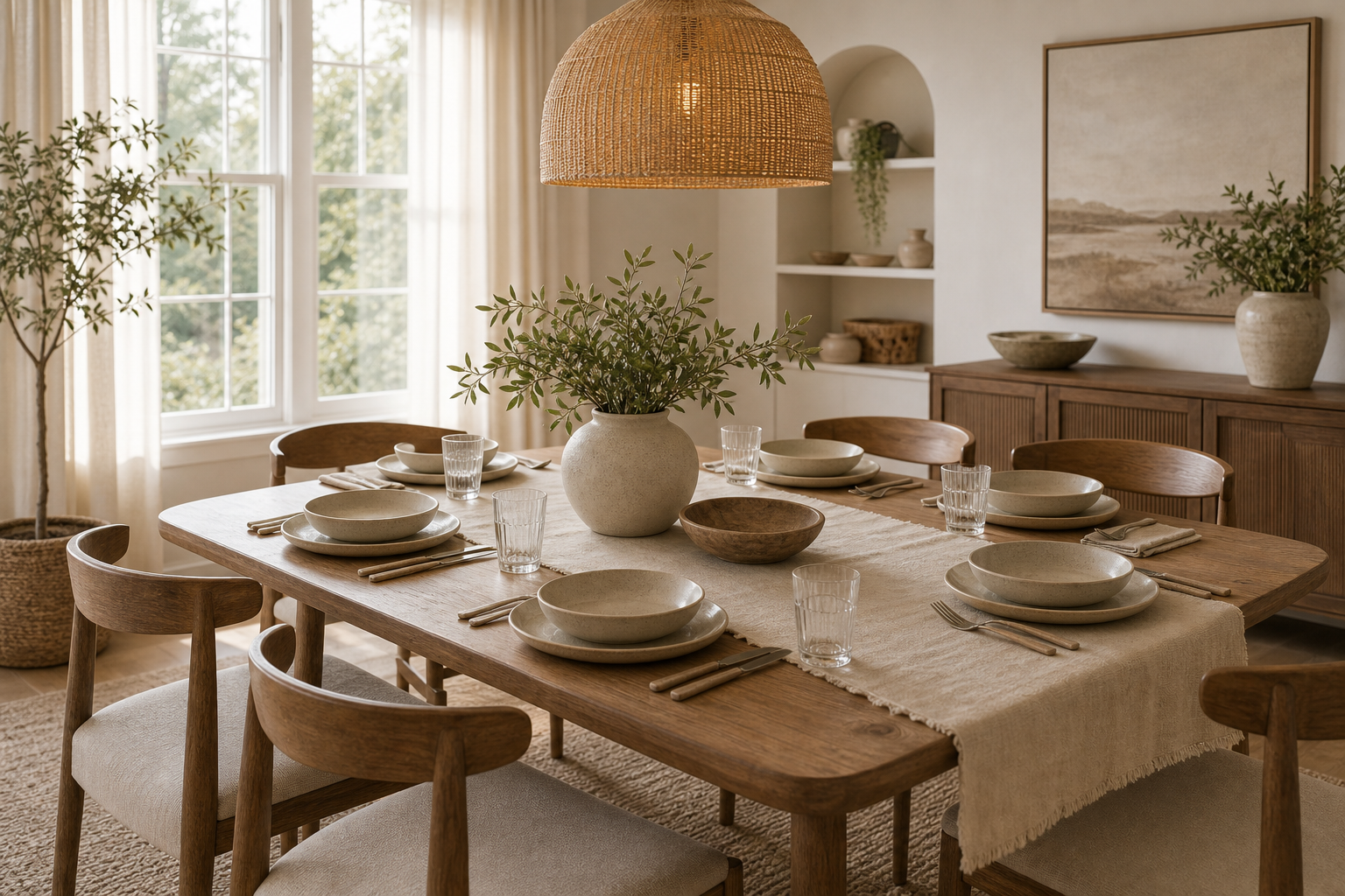 Organic Modern Dining Room Amazon Finds finished room setup