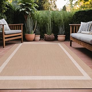 Neutral outdoor rug