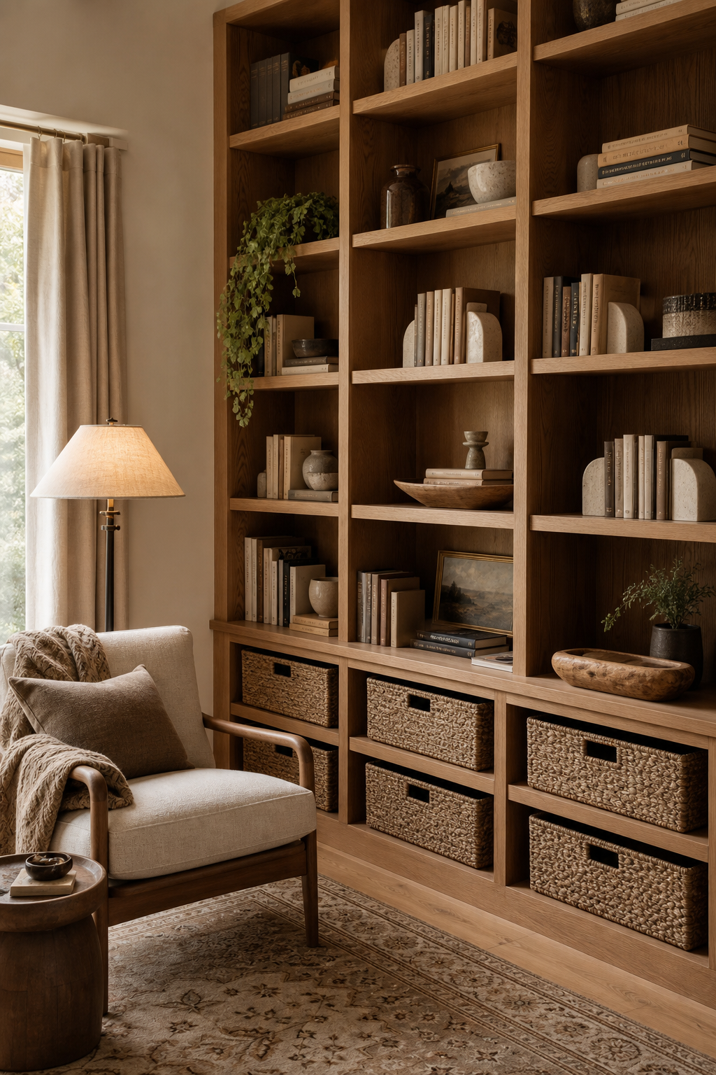 Organic Modern Library Wall Amazon Finds finished room setup