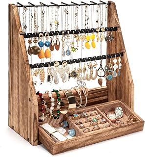 Wood jewellery organizer