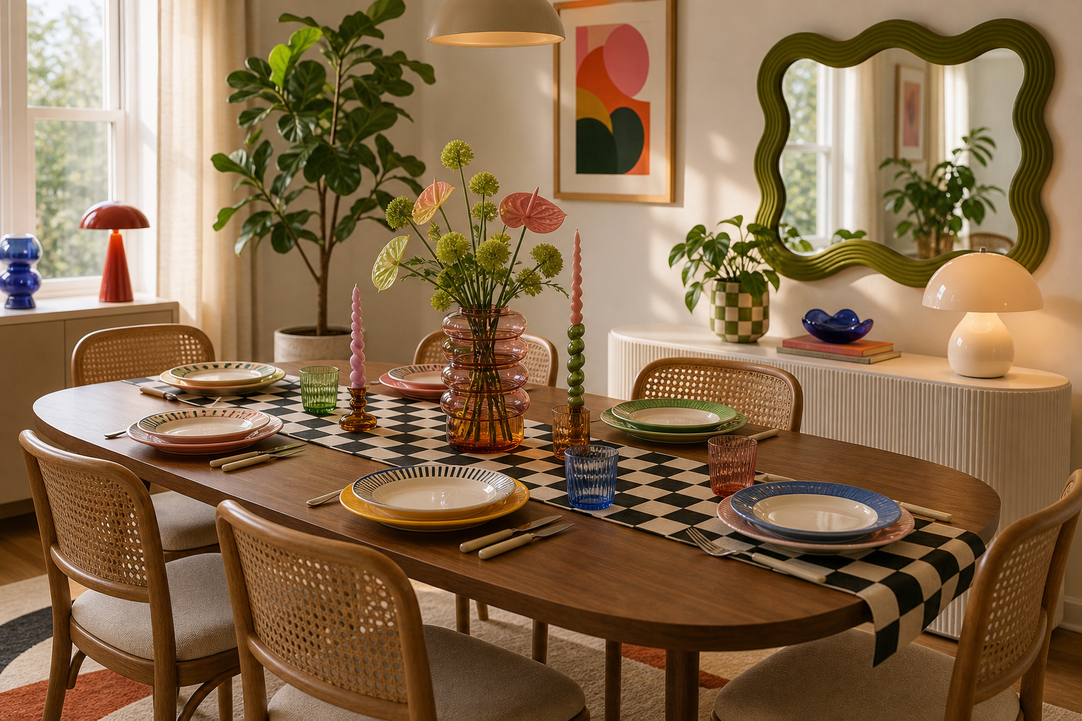 Retro Postmodern Dining Room Amazon Finds finished room setup
