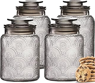 Colourful glass canisters