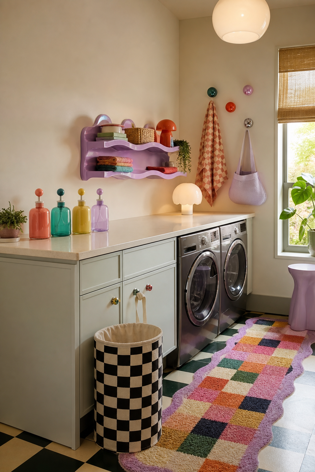Retro Postmodern Laundry Room Amazon Finds finished room setup