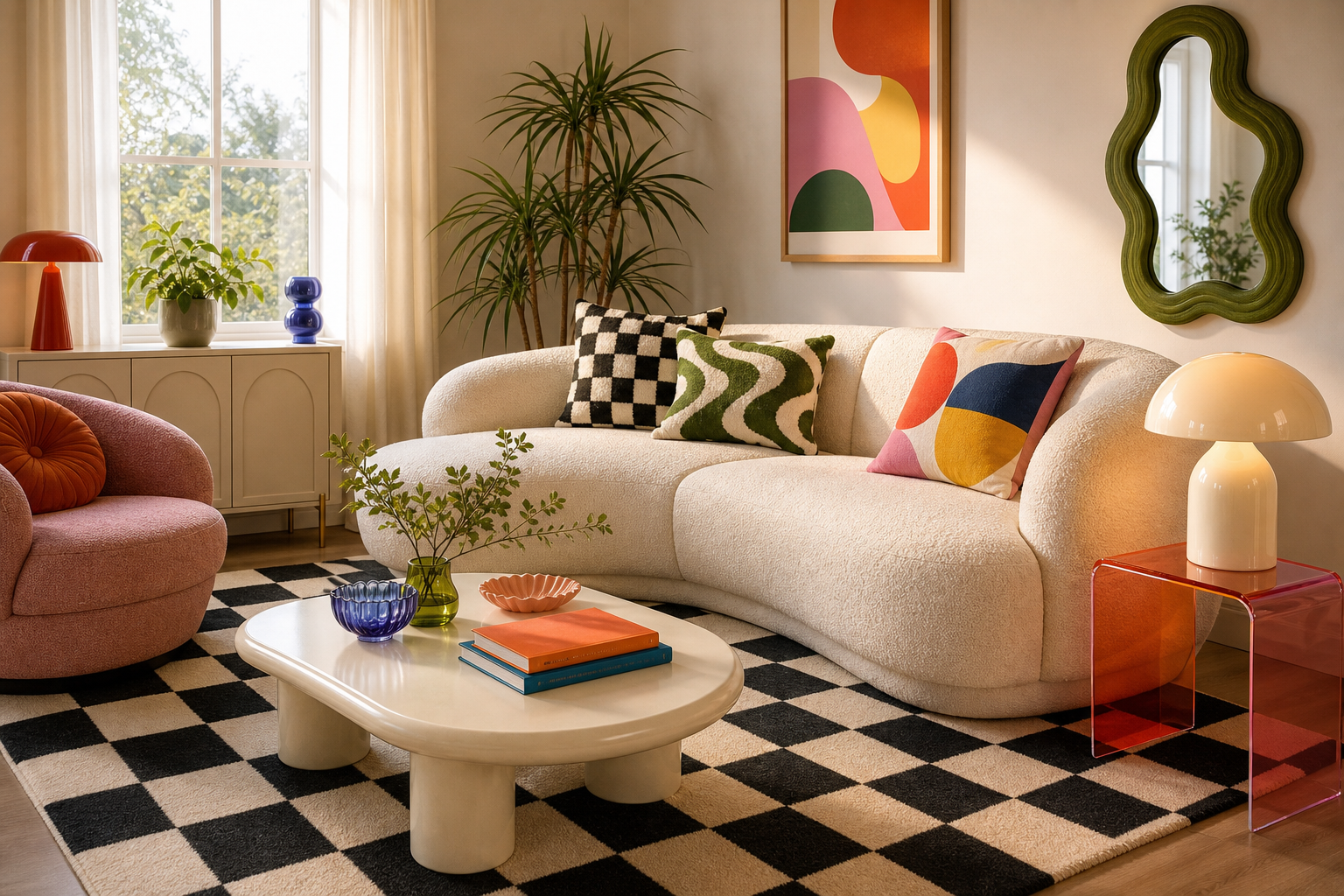 Retro Postmodern Living Room Amazon Finds finished room setup
