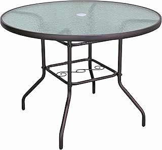 Round outdoor dining table